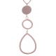 Collier en acier rosé - 2 ronds + goutte - hauteur pendentif 7cm - longueur chaîne 45+7cm