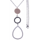 Collier en acier 3 tons - acier, rosé et noir - 2 ronds + goutte - hauteur pendentif 7cm - longueur chaîne 45+7cm