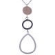 Collier en acier 3 tons - acier, rosé et noir - 2 ronds + goutte - hauteur pendentif 7cm - longueur chaîne 45+7cm