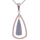 Collier en acier 2 tons - rosé et couleur acier - hauteur pendentif 3cm - longueur chaîne 45+7cm