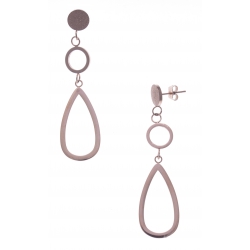 Boucles d'oreille en acier rosé - hauteur 6cm