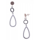 Boucles d'oreille en acier 3 tons - acier, rosé et noir - hauteur 6cm