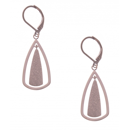 Boucles d'oreille en acier rosé - hauteur 2,5cm