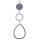 Collier en acier - 2 ronds + goutte - hauteur pendentif 7cm - longueur chaîne 45+7cm