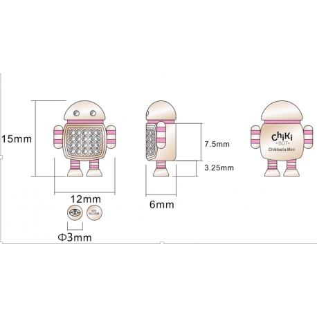 CHIKIBOT - Chikibella Mini - Collier argent rhodié rosé - émail - oxydes de zirconium - maille vénitiennes - 40cm