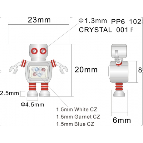 CHIKIBOT - Chikimiamz - Collier argent rhodié - émail - oxydes de zirconium - maille vénitienne - 50cm