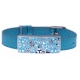 Bracelet acier - arbre de vie - émail - nacre - cuir bleu - largeur 1cm - bracelet montre réglable