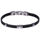Bracelet acier - 3 câbles acier vieilli - vis et composants acier - 19,5 + 1,5cm