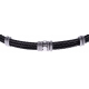 Bracelet acier - 3 câbles acier vieilli - vis et composants acier - 19,5 + 1,5cm