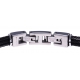 Bracelet acier - 3 câbles acier vieilli - vis et composants acier - 19,5 + 1,5cm