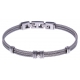 Bracelet acier - 3 câbles acier - vis et composants acier - 19,5 + 1,5cm