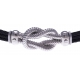 Bracelet acier - 3 câbles acier noir - nœud marin acier - vis or jaune 18KT 0,03g  - 19,5 + 1,5cm