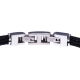 Bracelet acier - 3 câbles acier noir - nœud marin acier - vis or jaune 18KT 0,03g  - 19,5 + 1,5cm