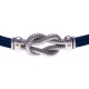 Bracelet acier - 3 câbles acier bleu - nœud marin acier - vis or jaune 18KT 0,03g  - 19,5 + 1,5cm