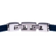 Bracelet acier - 3 câbles acier bleu - nœud marin acier - vis or jaune 18KT 0,03g  - 19,5 + 1,5cm