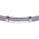 Bracelet acier - 3 câbles acier - plaque acier - or jaune 18KT 0,04g  - 19,5 + 1,5cm