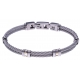 Bracelet acier - 2 câbles acier - 4 vis or jaune 18KT 0,06g  - 19,5 + 1,5cm