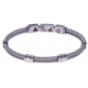 Bracelet acier - 2 câbles acier - 4 vis or jaune 18KT 0,06g  - 19,5 + 1,5cm