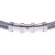 Bracelet acier - 2 câbles acier - or jaune 18KT 0,08g  - 19,5 + 1,5cm