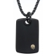 Collier acier  - 1 plaque couleur acier noir 25x15mm - vis en or jaune 18KT 0,02