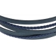 Bracelet acier - cuir et cuir tressé bleu italien - 6 rangs - 21,5cm - réglable