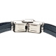 Bracelet acier - cuir et cuir tressé bleu italien - 6 rangs - 21,5cm - réglable