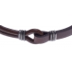 Bracelet acier - cuir marron italien  - composants acier effet veilli - 21,5cm