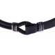 Bracelet acier - cuir noir italien  - composants acier effet veilli - 21,5cm