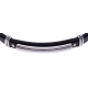 Bracelet acier - cuir noir italien - plaque acier - vis - 21,5cm