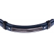 Bracelet acier - cuir bleu italien - plaque effet veilli - 21,5cm