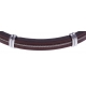 Bracelet acier - cuir marron italien - cable - composants acier - 21,5cm