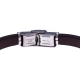 Bracelet acier - cuir marron italien - cable - composants acier - 21,5cm