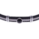 Bracelet acier - cuir noir italien - cable acier - composants acier - cabochon o