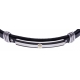 Bracelet acier - cuir noir italien - vis en or jaune 18KT 0,02gr - 21,5cm