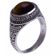 Bague argent rhodié 6,3g - oeill de tigre - T56 à 70