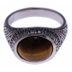 Bague argent rhodié 6,3g - oeill de tigre - T56 à 70