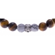 Bracelet acier pour homme - oeill de tigre - howlite blanche - 21 cm