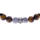 Bracelet acier pour homme - oeill de tigre - howlite blanche - 21 cm