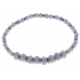 Bracelet acier pour homme - élastique - howlite blanche - 21 cm