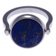 Bague en acier - recto/verso - lapis - onyx - diamètre 14mm - T50 à 62