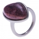 Bague en acier - jaspe rouge - dimension pierre : 22x15mm - T50 à 62