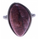 Bague en acier - jaspe rouge - dimension pierre : 22x15mm - T50 à 62