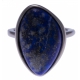Bague en acier - lapis lazuli - dimension pierre : 22x15mm - T50 à 62
