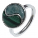 Bague en acier - malachite - amazonite - T50 à 62