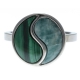 Bague en acier - malachite - amazonite - T50 à 62