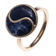 Bague en acier rosé - lapis - sodalite - T50 à 62