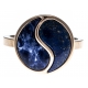 Bague en acier rosé - lapis - sodalite - T50 à 62