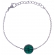 Bracelet en acier - recto/verso - malachite - amazonite - diamètre 14mm - longue