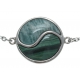Bracelet en acier - malachite - amazonite - 16+4cm