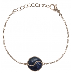 Bracelet en acier rosé - lapis - sodalite - 16+4cm